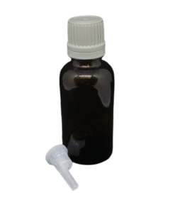 FRASCO 30 ML. VIDRIO CON GOTARIO (TAPA BLANCA)