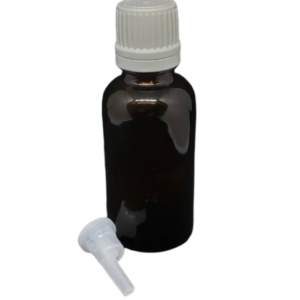 FRASCO 30 ML. VIDRIO CON GOTARIO (TAPA BLANCA)