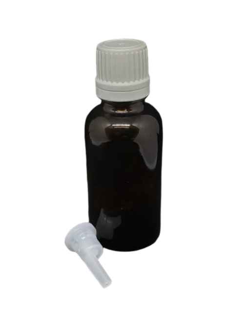 FRASCO 30 ML. VIDRIO CON GOTARIO (TAPA BLANCA)