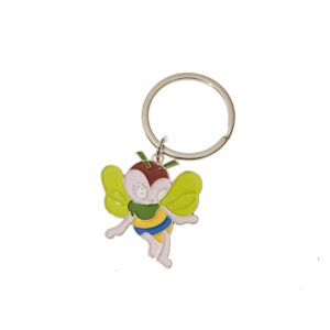 LLAVERO ABEJA METÁLICO ALAS VERDE IMP.