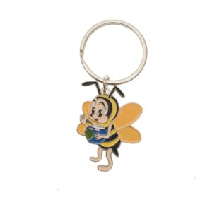 LLAVERO ABEJA METÁLICO ALAS NARANJA IMP.