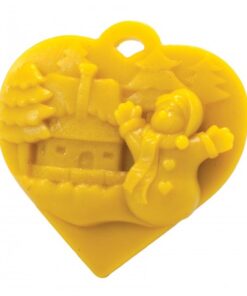 MOLDE SILICONA CORAZON COLGANTE CON MONO NIEVE 8.5 cm