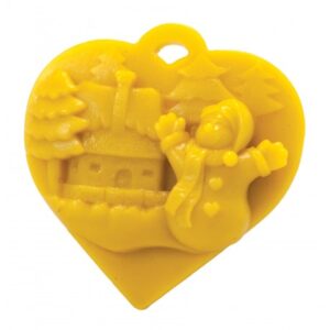 MOLDE SILICONA CORAZON COLGANTE CON MONO NIEVE 8.5 cm