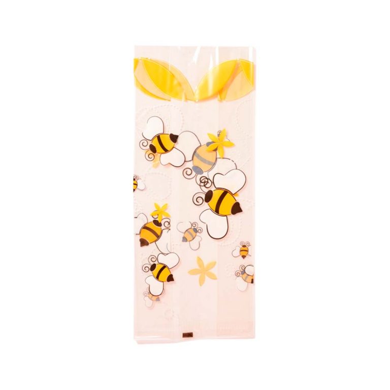 BOLSA TRANSPARENTE ABEJITAS GRANDE 12,5X30 CM