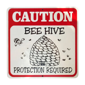 CARTEL METÁLICO CAUTION BEE HIVE