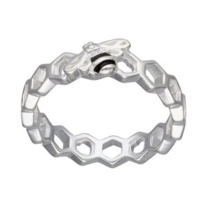 ANILLO PLATA PANAL ABEJA ESMALTADA