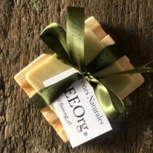 JABON NATURAL BARRA 100 GR BEEORG MIEL DE ULMO CON JABONERA