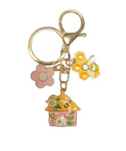 LLAVERO ABEJA CASITA ROSA