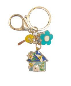 LLAVERO ABEJA CASITA CELESTE