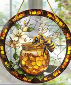 Alternative view of COLGANTE ACRILICO ABEJA CON FLOR Y MIELERO