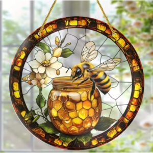 COLGANTE ACRILICO ABEJA CON FLOR Y MIELERO - Imagen 2