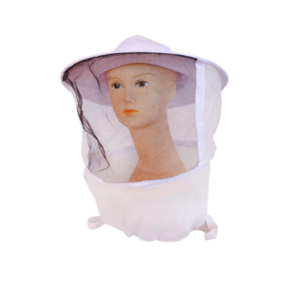 VELO REDONDO CON SOMBRERO DE TELA BLANCO VENTILADO