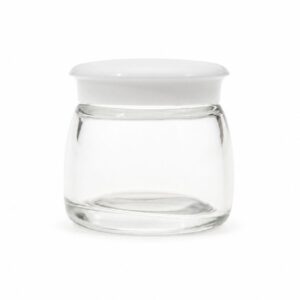 ENVASE VIDRIO REDONDO TAPA BLANCA 50 ml