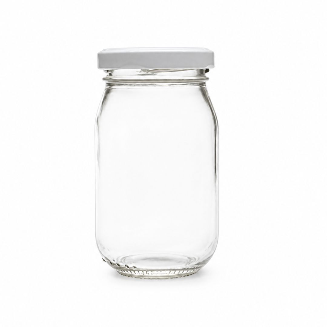 FRASCO VIDRIO C/TAPA DORADA 200 ml