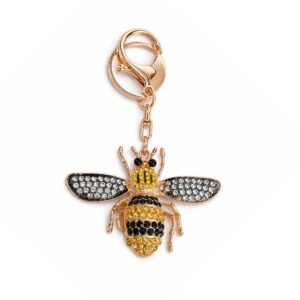 LLAVERO ABEJA CRISTALES NEGRO