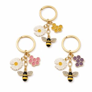 LLAVERO ABEJA PANAL Y FLOR