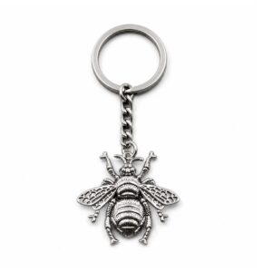 LLAVERO ABEJA METAL PLATEADO