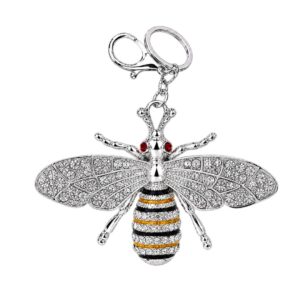 LLAVERO ABEJA BRILLITOS PLATEADO