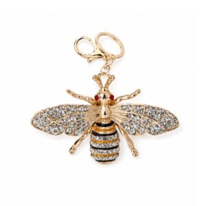 LLAVERO ABEJA BRILLITOS DORADO