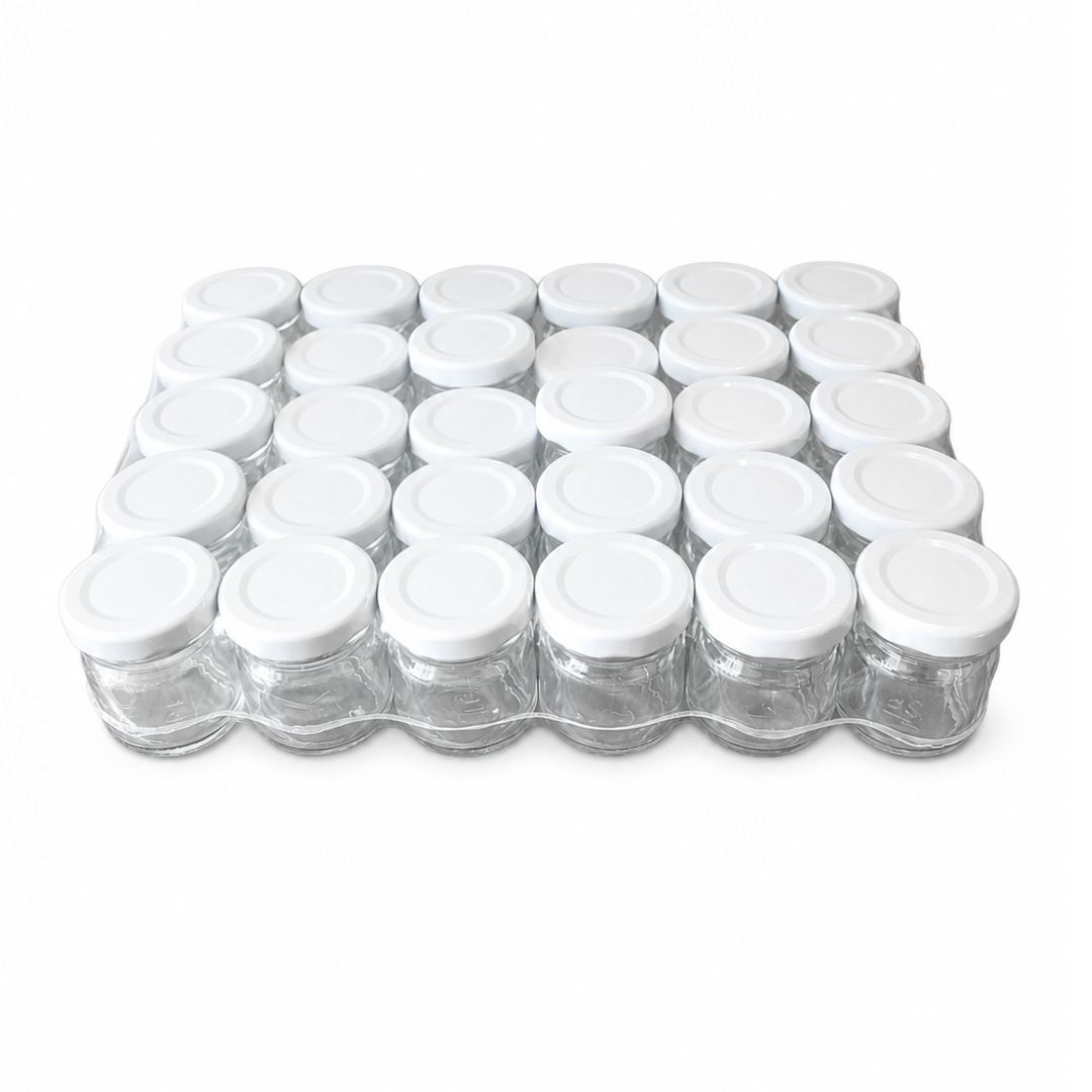 FRASCO VIDRIO REDONDO 50 g (35ml) - Bandeja 30 un